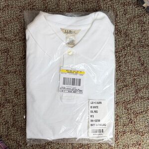 NWT. L.L. Bean Men's Classic White Polo Shirt